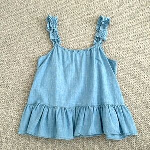 Madewell Chambray ruffle peplum top size 2